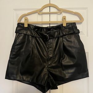 Faux leather shorts